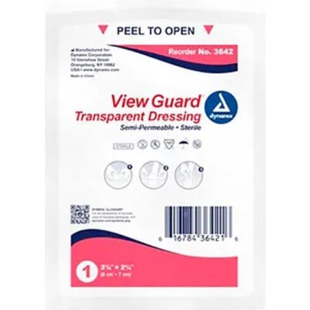 DYNAREX Dynarex View Guard Sterile Transparent Dressings, 2-3/8inL x 2-3/4inW, 400 Pcs 3642